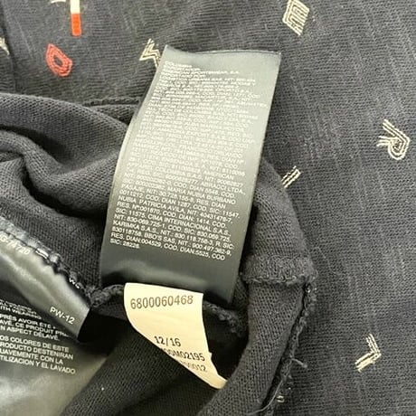HILFIGER DENIM 総柄Tシャツ ネイビー Lサイズ