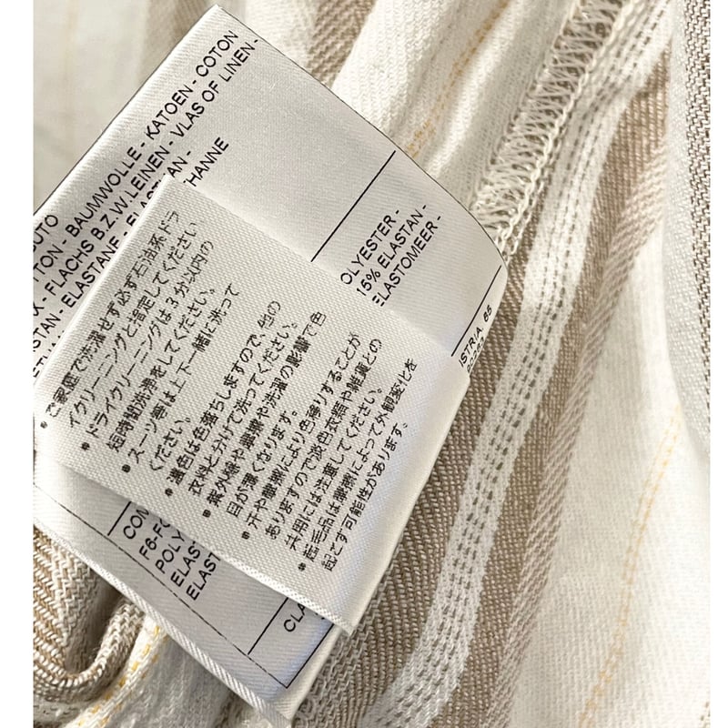 MADE IN ITALY製 T-JACKET ストライプ柄コットンリネン