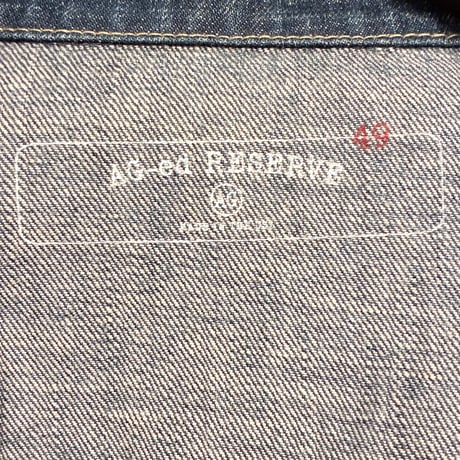 MADE IN USA製 AG ADRIANO GOLDSCHMIED AG-ed RESERVE 30's JACKET WORKER JACKET デニムジャケット インディゴ XXSサイズ