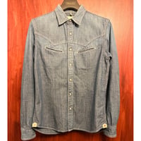 MADE IN JAPAN製 AQUOIBONISTE 長袖デニムウエスタンシャツ インディゴ 44サイズ