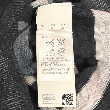 BOSS ORANGE シルク混Vネック3Dニットセーター ネイビー×グレー Mサイズ