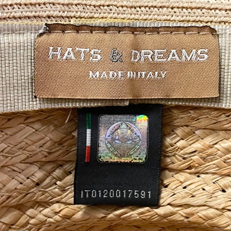 MADE IN ITALY製 HATS & DREAMS ストローハット 小麦色