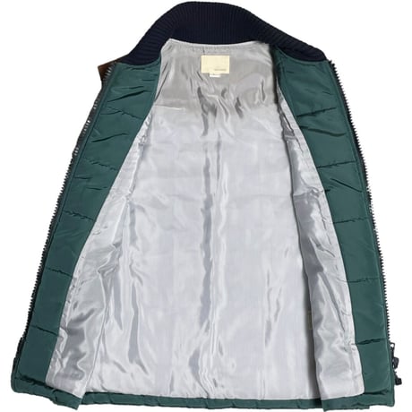 【サザビーリーグ取り扱い日本限定】MADE IN ITALY製 BAND OF OUTSIDERS レザー切り替えキルティングベスト グリーン×ブラウン 2/Mサイズ