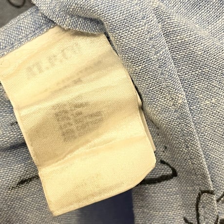 AT.P.CO 花柄長袖リネンコットンシャツ ライトブルー 37サイズ