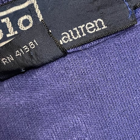 レア MADE IN USA製 Polo by Ralph Lauren ボーダー柄 半袖ニットポロシャツ ネイビーブルー Lサイズ