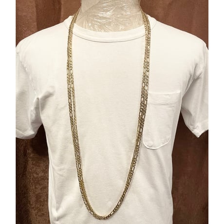 HIP-HOP ロングフィガロチェーンネックレス 2本セット シルバー