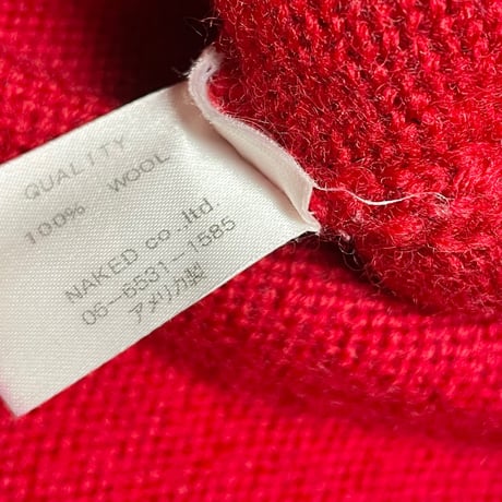 MADE IN USA製 MORIARTY SWEATER ノルディック柄ハンドメイドウールセーター レッド Sサイズ