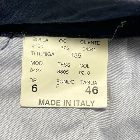 【BEAMS 取り扱い】 MADE IN ITALY製 GERMANO デニムコットンスラックス ライトインディゴ 46サイズ