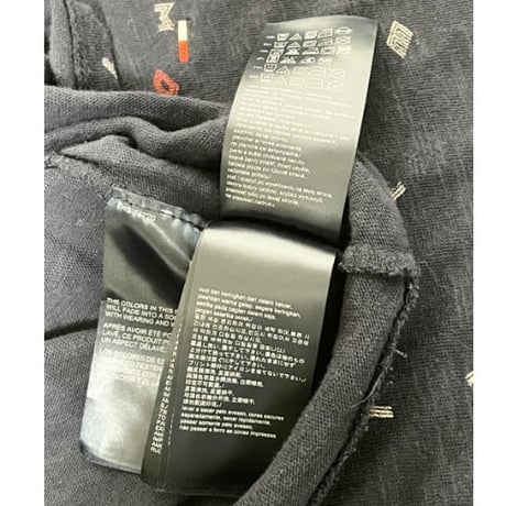 HILFIGER DENIM 総柄Tシャツ ネイビー Lサイズ