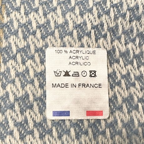 MADE IN FRANCE製 Swingle チェック柄ストール ライトブルー×マルチカラー