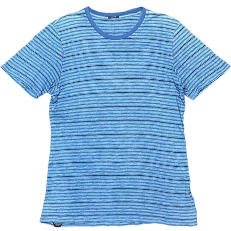DENHAM 半袖コットンボーダーTシャツ インディゴ Mサイズ
