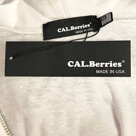 ☆タグ付き新古品☆ MADE IN USA製 CAL.Berries トライブレンドフルジップパーカー ホワイト XSサイズ