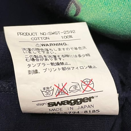 激レア MADE IN JAPAN製 SWAGGER × Trilly & Truly コラボレーション限定Tシャツ ネイビー Lサイズ