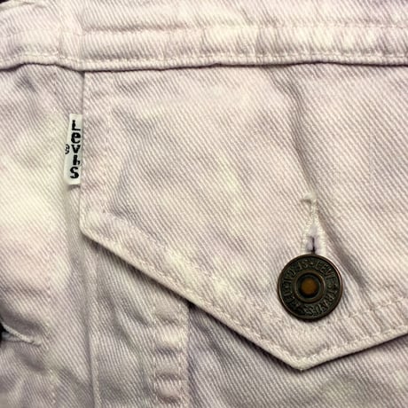 レア MADE IN HONG KONG製 90s Levi's WHITE Levi's JACKETS タイダイ染め デニムジャケット ホワイト×パープル 40サイズ
