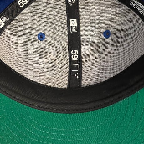NEW ERA × BAGARCH MONEY POWER RESPECT 59FIFTY ウールベースボールキャップ ブルー×オレンジ 7-5/8 60.6cm