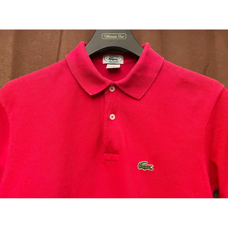 MADE IN USA製 80s IZOD LACOSTE 半袖鹿の子ポロシャツ レッド Sサイズ