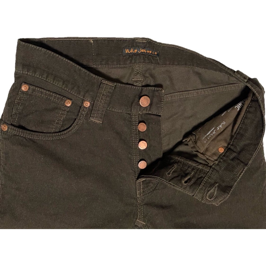 NUDIE JEANS　ヌーディージーンズ コーデュロイ パンツ ブラウン 30 MADE IN ITALY製 nudie Jeans オーガニックコットンコーデュロイ