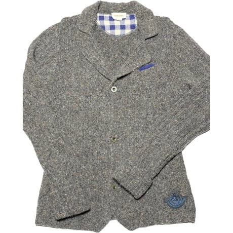 DIESEL カシミヤ混ウールミックス生地テーラードジャケット型カーディガン グレー Sサイズ