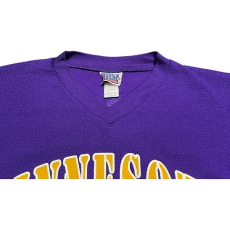 MADE IN USA製 SPORT ATTACK NFL MINNESOTA VIKINGS メッシュTシャツ パープル Mサイズ