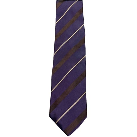 MADE IN ITALY製 SARTORIA ITALIANA expressly for la Rinascente レジメンタルストライプ柄シルクネクタイ パープル