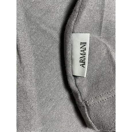 MADE IN ITALY製 ARMANI COLLEZIONI 長袖ニットカットソー チャコールグレー Mサイズ