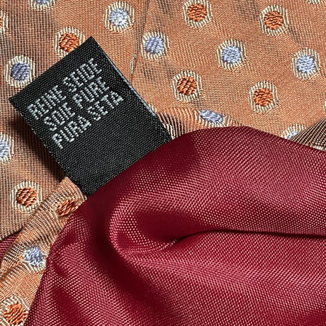 MADE IN ENGLAND製 TRADITIONAL ENGLISH SILK WEAVERS for UNITED ARROWS ドット柄シルクネクタイ オレンジ