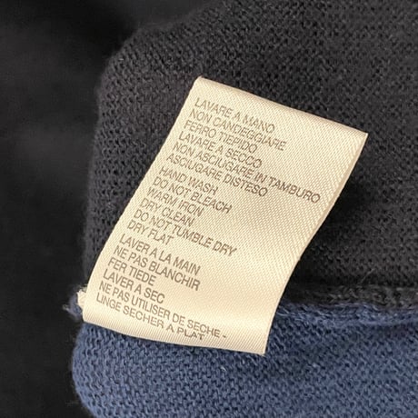 MADE IN ITALY製 roberto collina クルーネックコットンセーター ネイビー 46サイズ