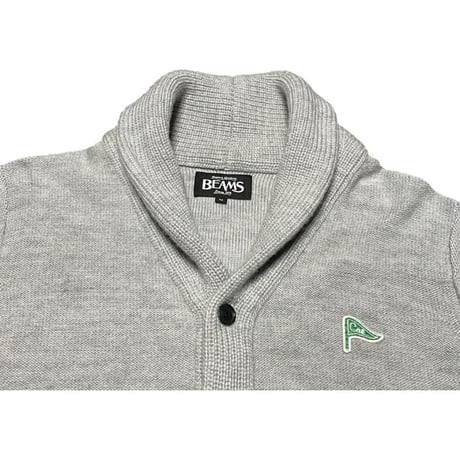 BEAMS ショールカラーウールカーディガン ライトグレー Mサイズ