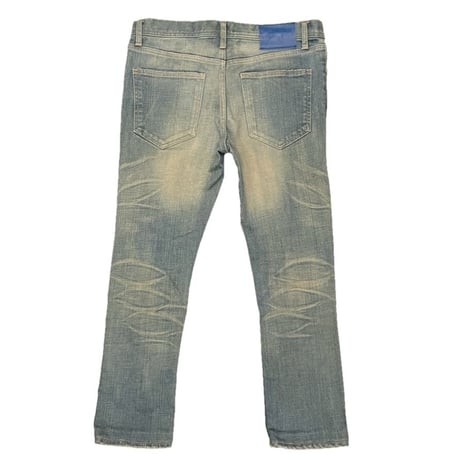 MADE IN JAPAN製 PHENOMENON 2015年SSモデル ストレッチダメージデニムパンツ ライトインディゴ W30サイズ