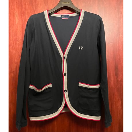 MADE IN JAPAN製 FRED PERRY コットンナイロンカーディガン ネイビー Mサイズ