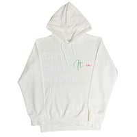 ★新品★ MADE IN ITALY製 MAGLIA 2025年SSモデル S-4001「CITTA DELL AMORE ITALIA」プリント入りプルオーバーパーカー オフホワイト S～XLサイズ