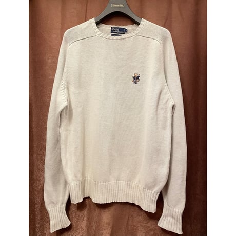 Polo by Ralph Lauren ポロベアクルーネックセーター ペールグリーン Lサイズ