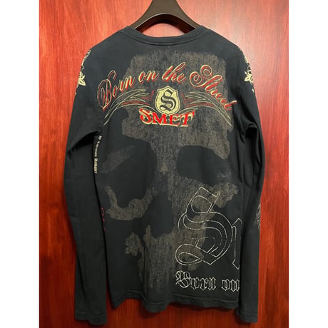 MADE IN USA製 Smet 長袖プリントTシャツ ブラック Sサイズ
