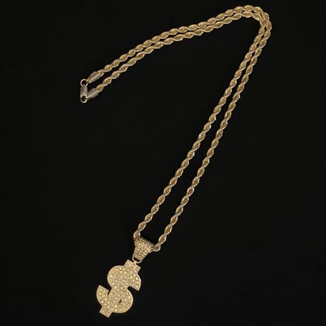 激レア SWAGGER シルバー925製 ＄型ペンダントヘッド付きロープチェーンネックレス ゴールド