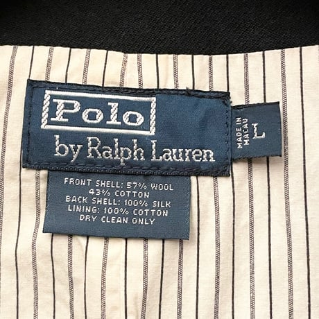 90s Polo by Ralph Lauren ウールコットンジレベスト ブラック Lサイズ