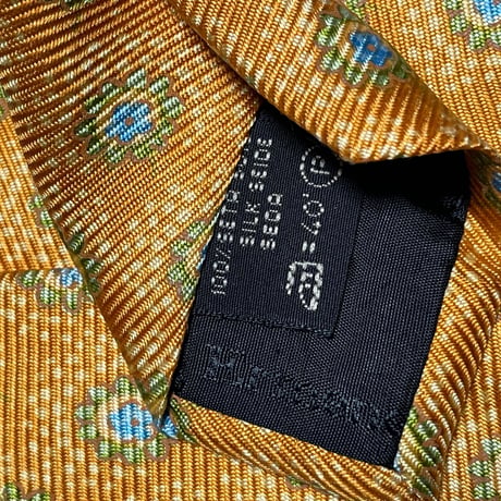 ▲訳あり商品▲ MADE IN ITALY製 Ermenegildo Zegna 小紋柄シルクネクタイ オレンジ