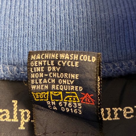 MADE IN Dominican Republic製 90s Ralph Lauren タートルネックコットンカットソー ブルー Mサイズ