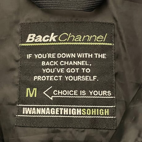 MADE IN JAPAN製 Back Channel バックプリントフルジップナイロンジャケット ブラック Mサイズ