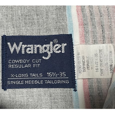 Wrangler メキシカンラグカラー長袖ボタンダウンコットンシャツ マルチカラー 16 1/2-35サイズ