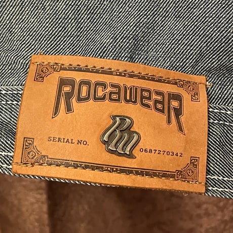 ROCAWEAR ノースリーブデニムベスト ネイビー×ホワイト XLサイズ