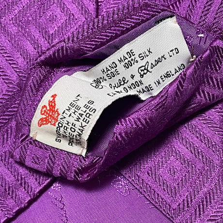 MADE IN ENGLAND製 Turnbull & Asser ハンドメイドシルクネクタイ パープル