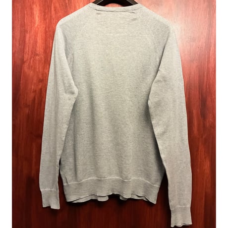 MADE IN ITALY製 Drumohr クルーネックコットンカシミヤセーター グレー 48サイズ