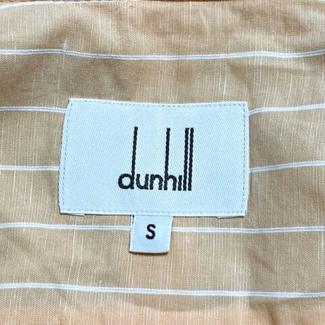 DUNHILL 長袖コットンリネンストライプシャツ オレンジ Sサイズ