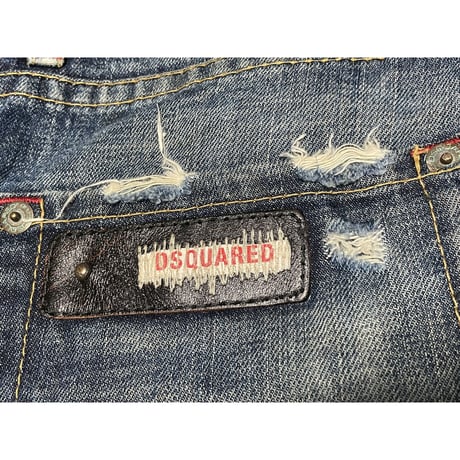 MADE IN ITALY製 DSQUARED2 ダメージ加工デニムパンツ インディゴ 46サイズ