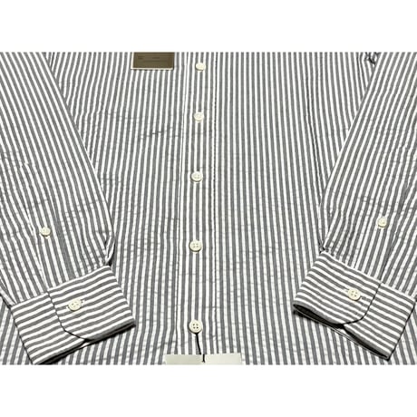 ☆タグ付き新古品☆ MADE IN JAPAN製 TOMORROWLAND PILGRIM シアサッカーストライプ柄長袖シャツ グレー Sサイズ