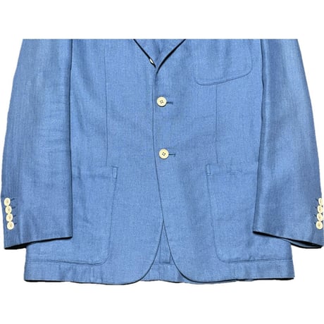 希少 MADE IN JAPAN製 Draper's Bench リネンレーヨンテーラードジャケット サックスブルー 38サイズ