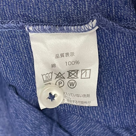 MADE IN ITALY製 Gian Bellini 半袖ニットポロシャツ ブルー Lサイズ
