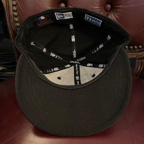 レア MADE IN USA製 NEW ERA × NEW YORK YANKEES 59FIFTY ウールベースボールキャップ ブラック 7-3/8 58.7cm
