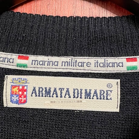 レア品 MADE IN ITALY製 ARMATA DI MARE × Ferrari club Italia クルーネックヴァージンウールセーター ネイビー Mサイズ
