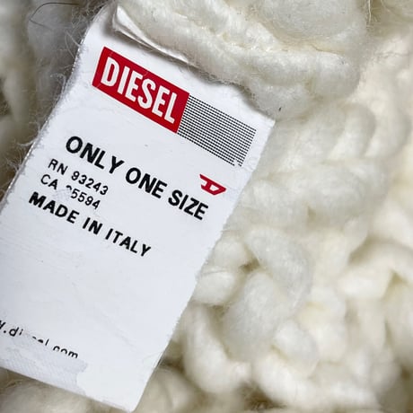 MADE IN ITALY製 DIESEL ケーブルニット帽 アイボリー Fサイズ